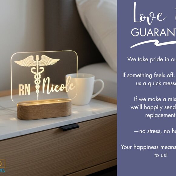 Personalized Nurse Night Light | Medical Personnel & Appreciation Gift - Picture 6 of 8